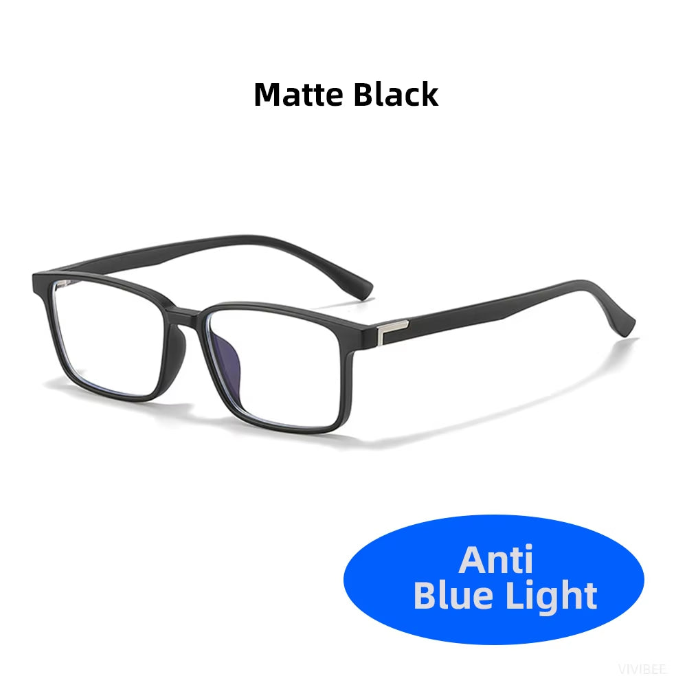 Classic TR90 Blue Light Blocking Glasses – Square Frame | Anti-Glare Eyewear for Men & Women | Office & Computer Use