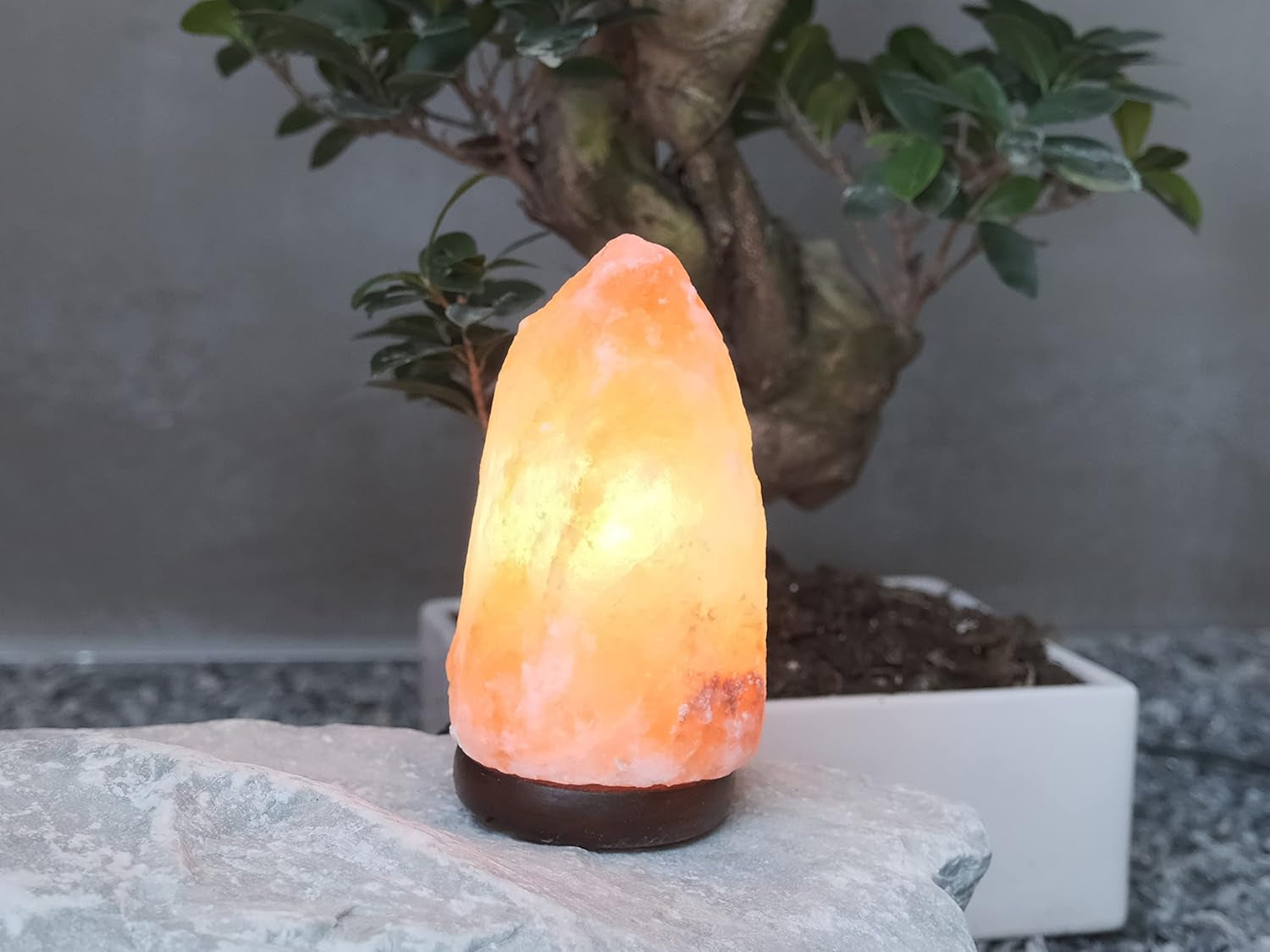 BEPER P201UTP100 Natural Himalayan Salt Lamp – Wooden Base | Air Purifier & Stress Relief