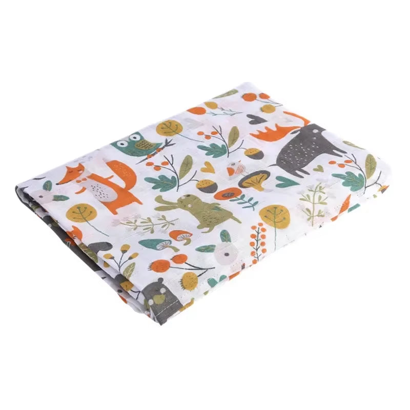 100% Cotton Muslin Baby Swaddle – Soft Newborn Blanket for Bath, Stroller & Sleep