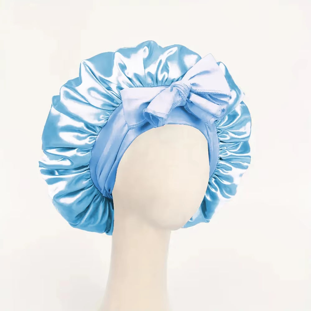 Luxury Satin Hair Bonnet – Soft Silk Sleep Cap with Adjustable Strap for Men & Women