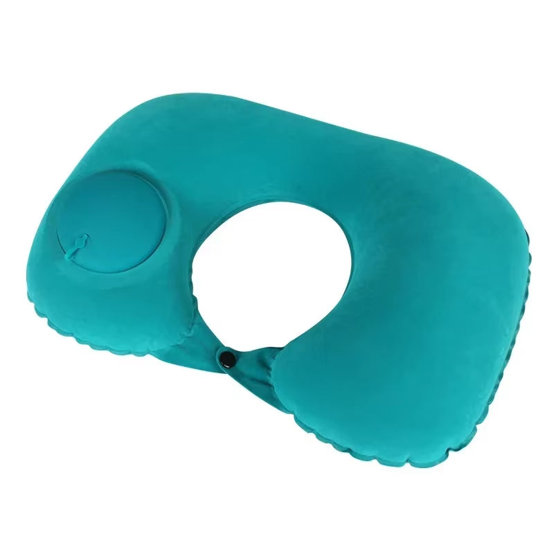 Inflatable U-Shaped Travel Pillow – Portable Neck & Head Support for Airplane, Train & Car