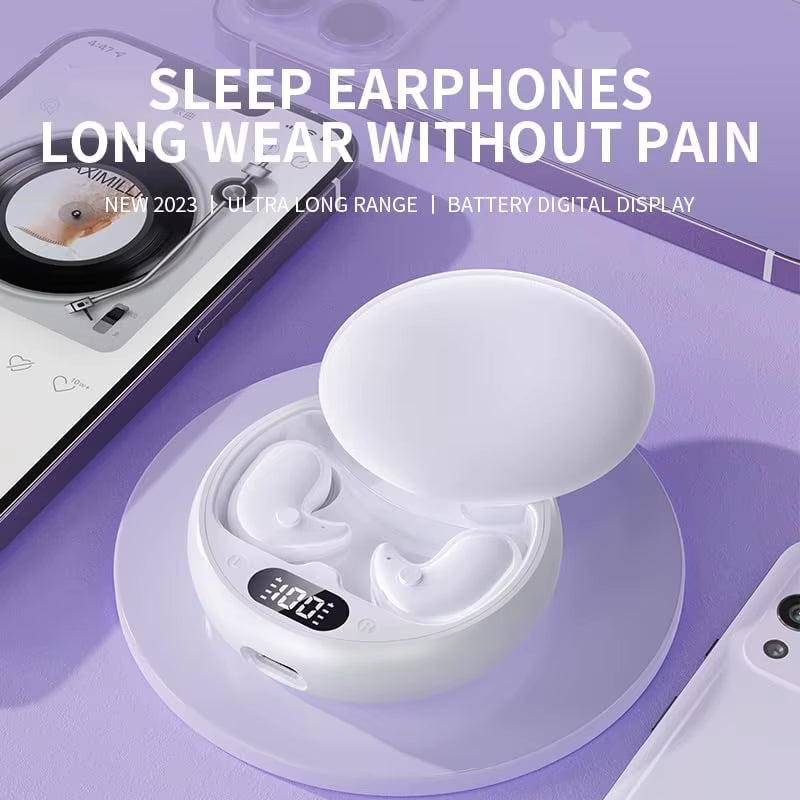 Open-Ear Wireless Sleep Earbuds – Bluetooth Headphones with Surround Sound, Waterproof Design & HD Mic