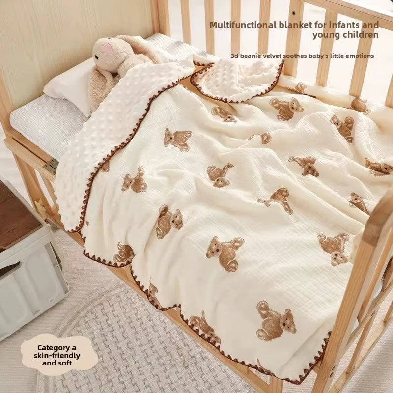 Baby Muslin Swaddle Blanket – Double-Layer Soft Cotton for Crib & Stroller