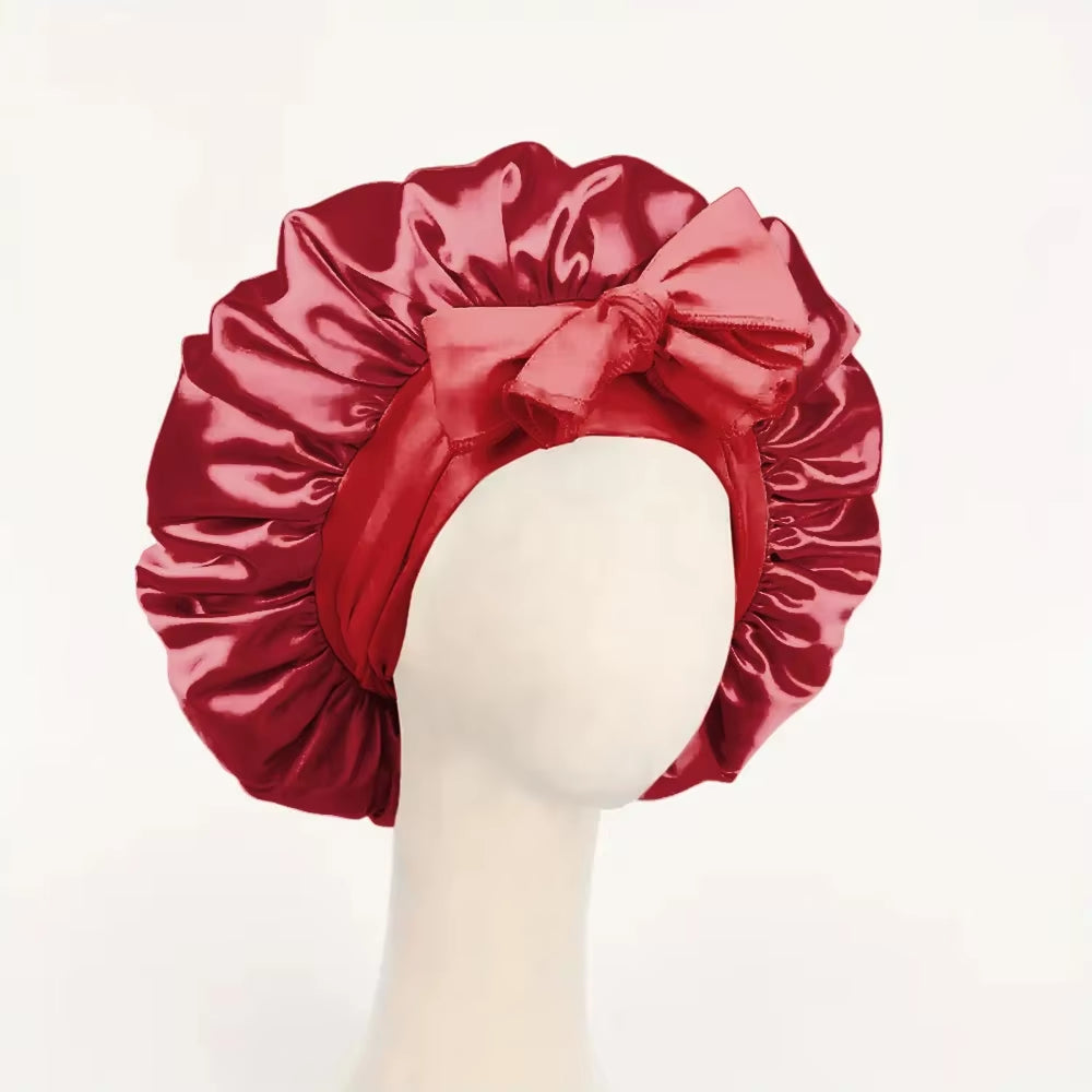 Luxury Satin Hair Bonnet – Soft Silk Sleep Cap with Adjustable Strap for Men & Women