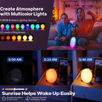 Wake-Up Light Alarm Clock – Sunrise & Sunset Simulation | Digital Clock with Night Light & FM Radio