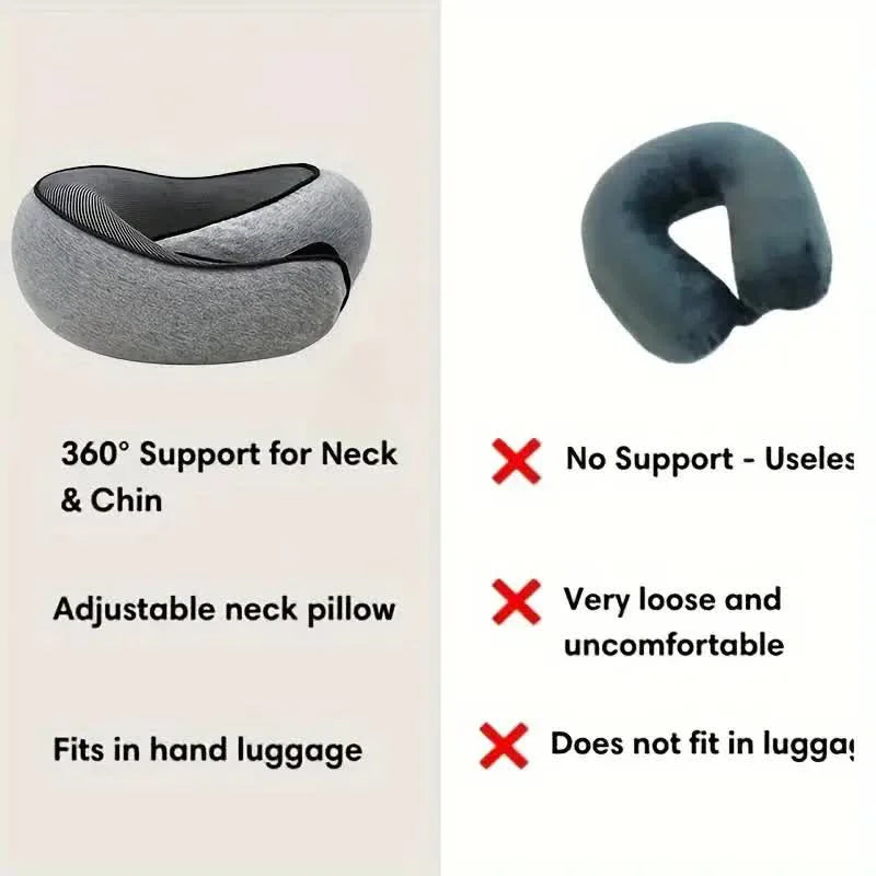 Snail-Style Memory Foam Travel Pillow – U-Shaped Neck Support for Airplane, Car & Office Naps