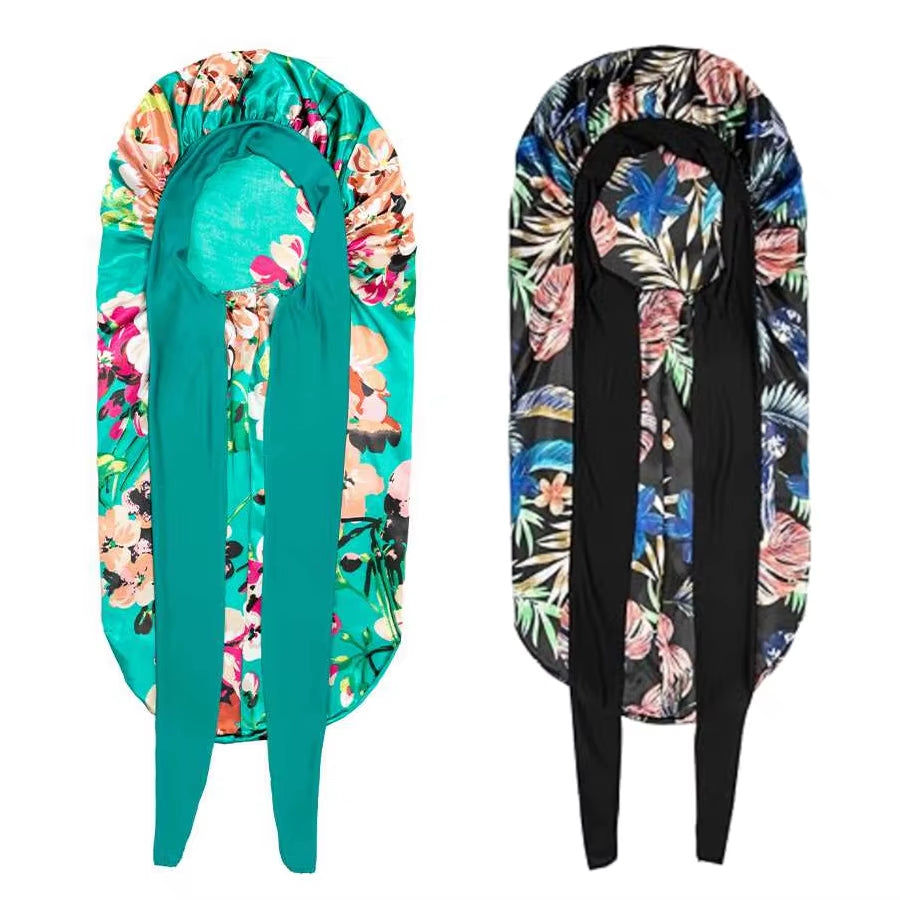 2-Pack Silky Satin Sleep Bonnets – XL Night Caps for Long Hair, Braids & Dreadlocks