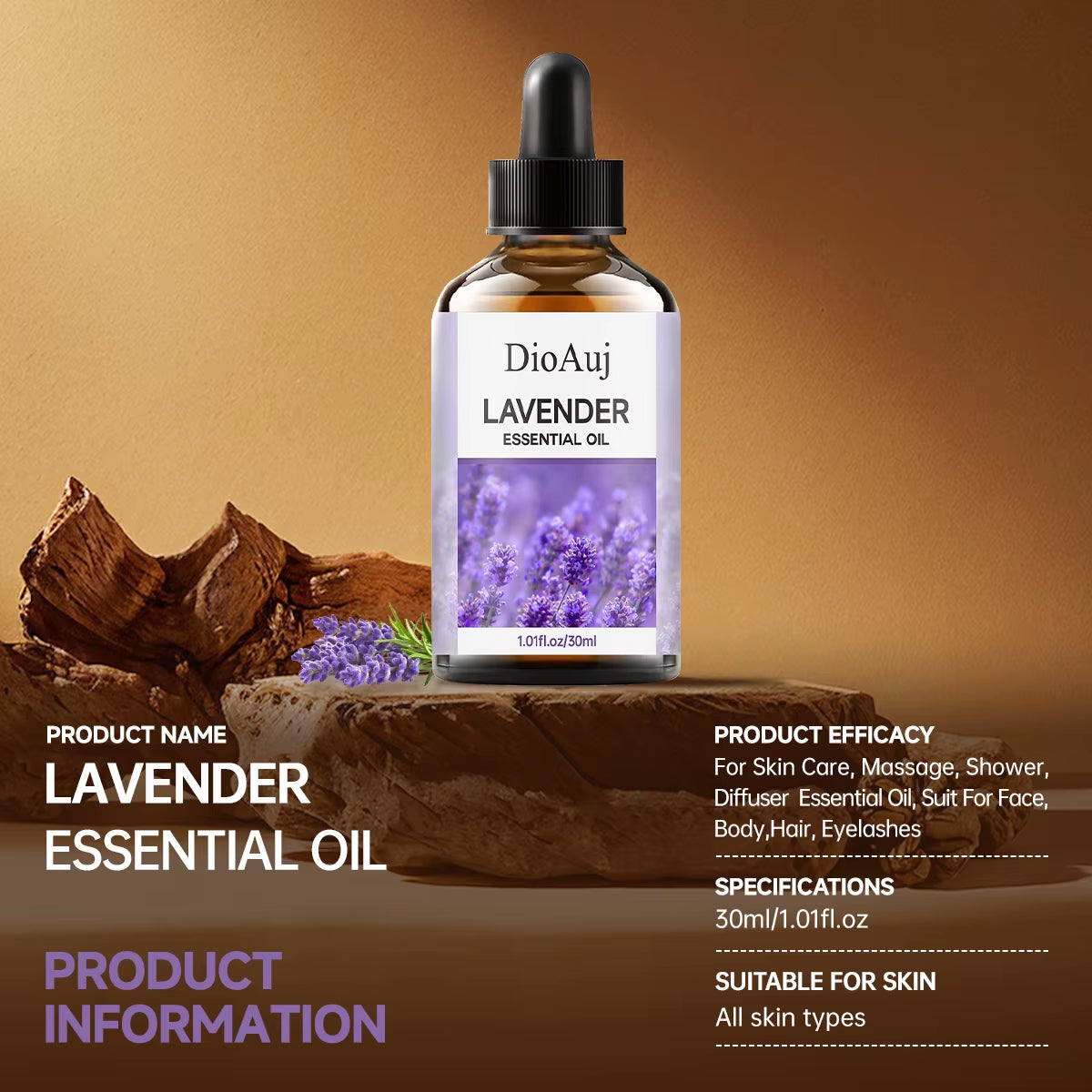 30ML Lavender Essential Oil – For Humidifier, Aromatherapy, Skin & Hair Care, Massage & Relaxation