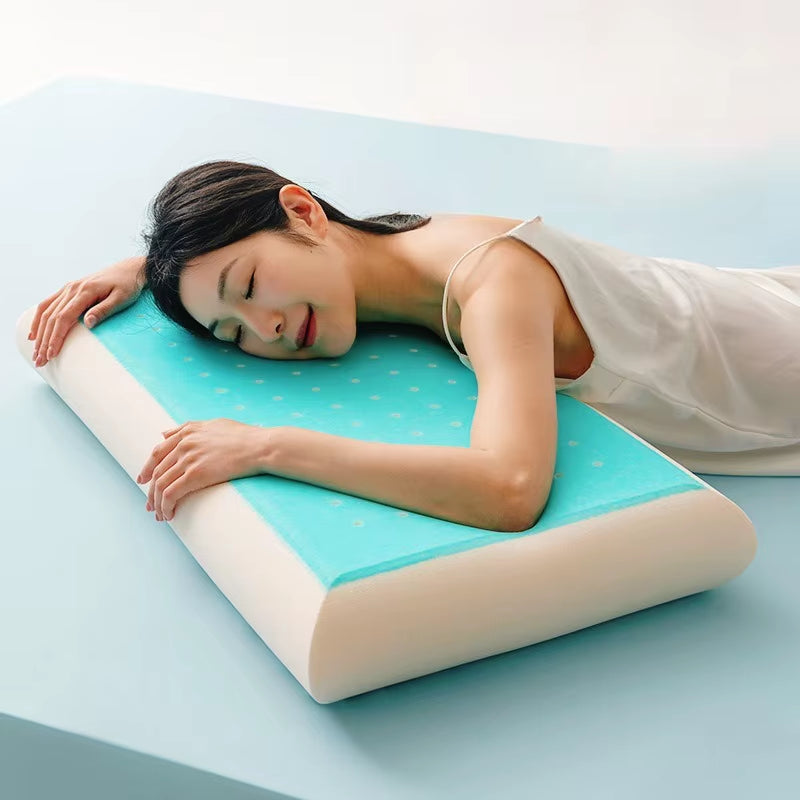 Ergonomic Gel Neck Pillow – Memory Foam Design with Cooling Comfort & Contoured Support for Sleeping