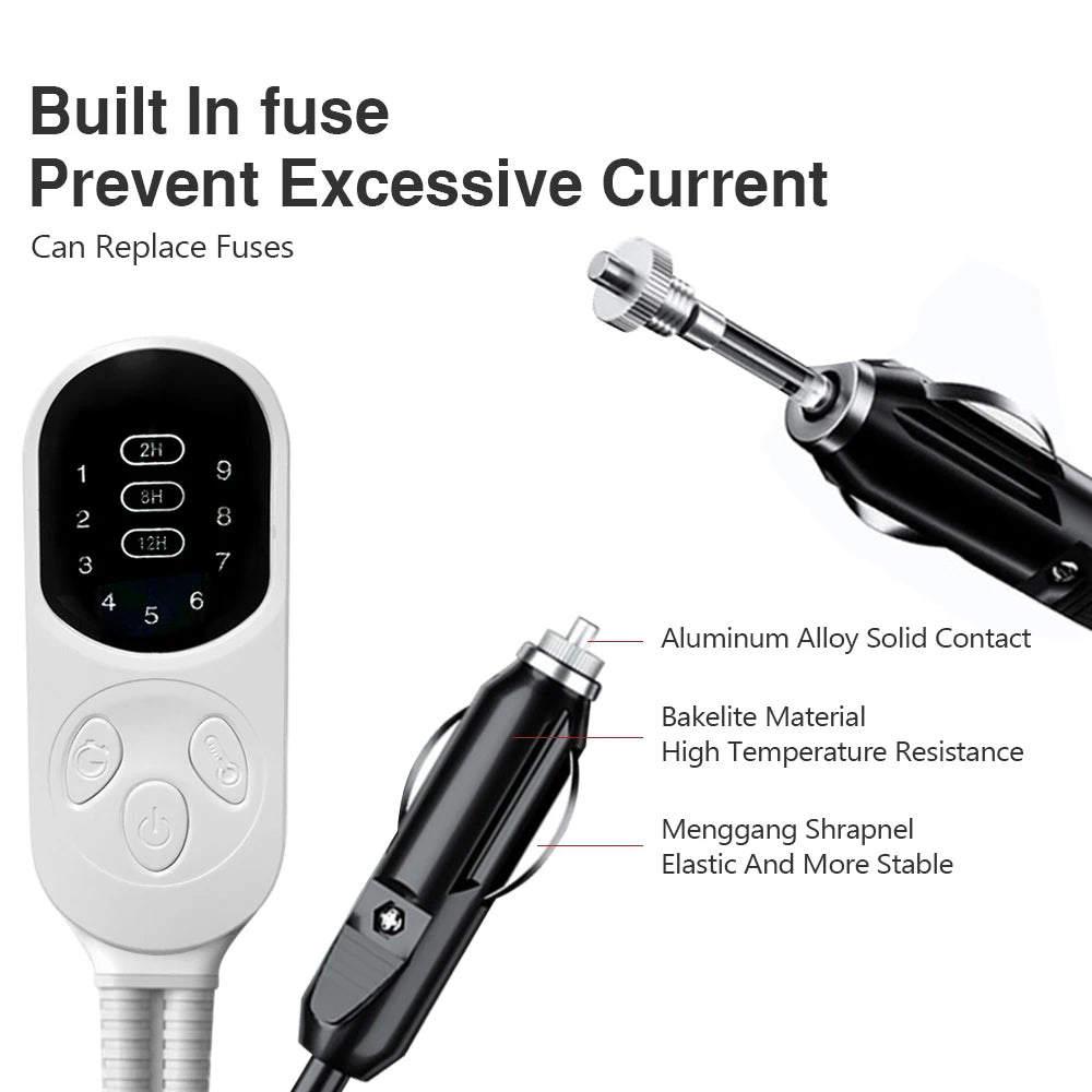 12V Heated Car Blanket – 9-Level Electric Travel Pad for Camping & Outdoor Use (Multiple Sizes)