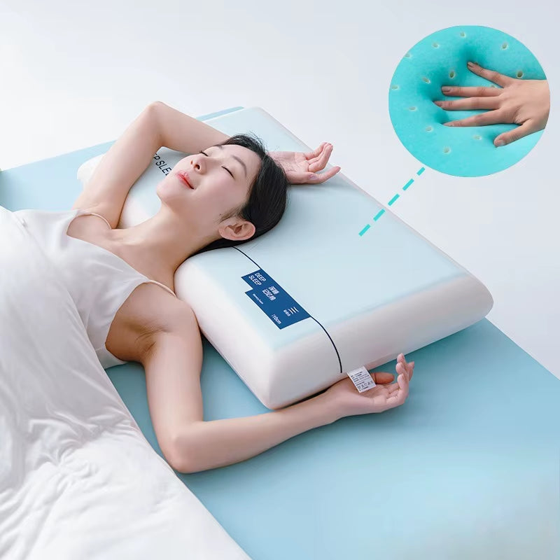 Ergonomic Gel Neck Pillow – Memory Foam Design with Cooling Comfort & Contoured Support for Sleeping