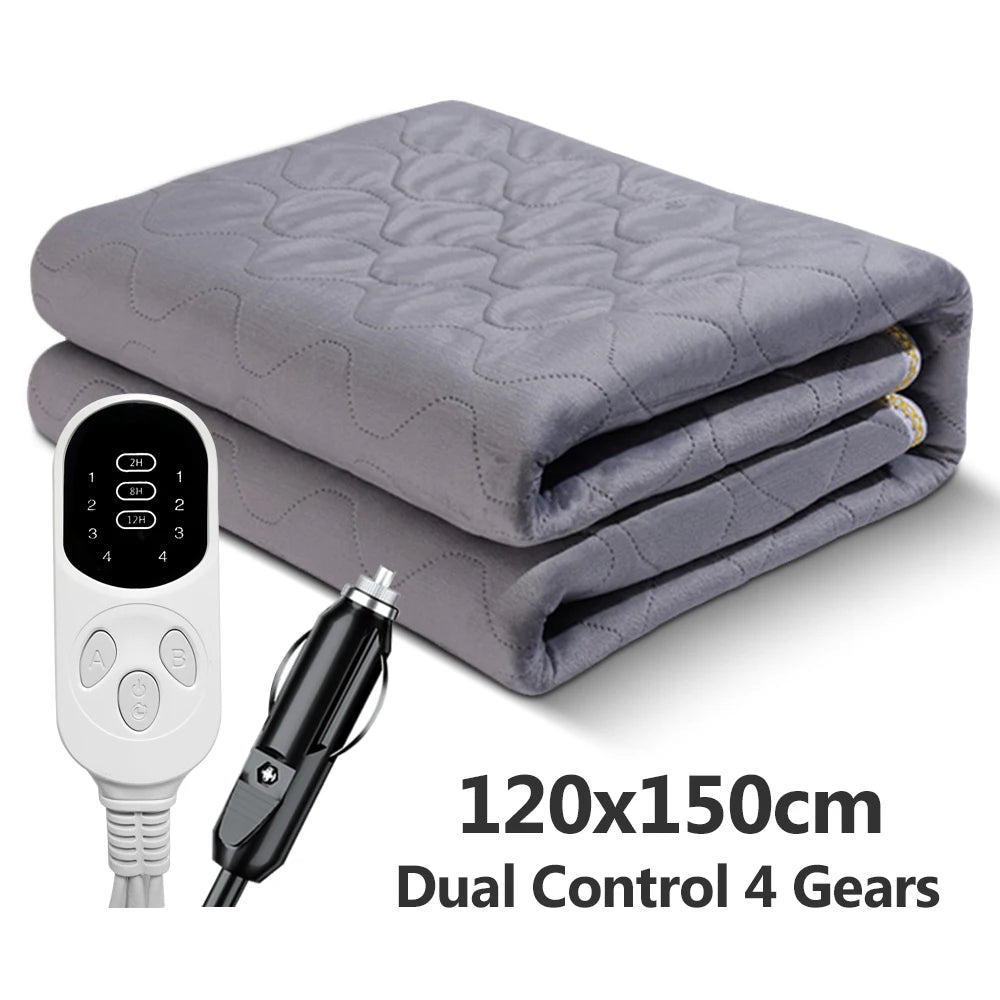 12V Heated Car Blanket – 9-Level Electric Travel Pad for Camping & Outdoor Use (Multiple Sizes)