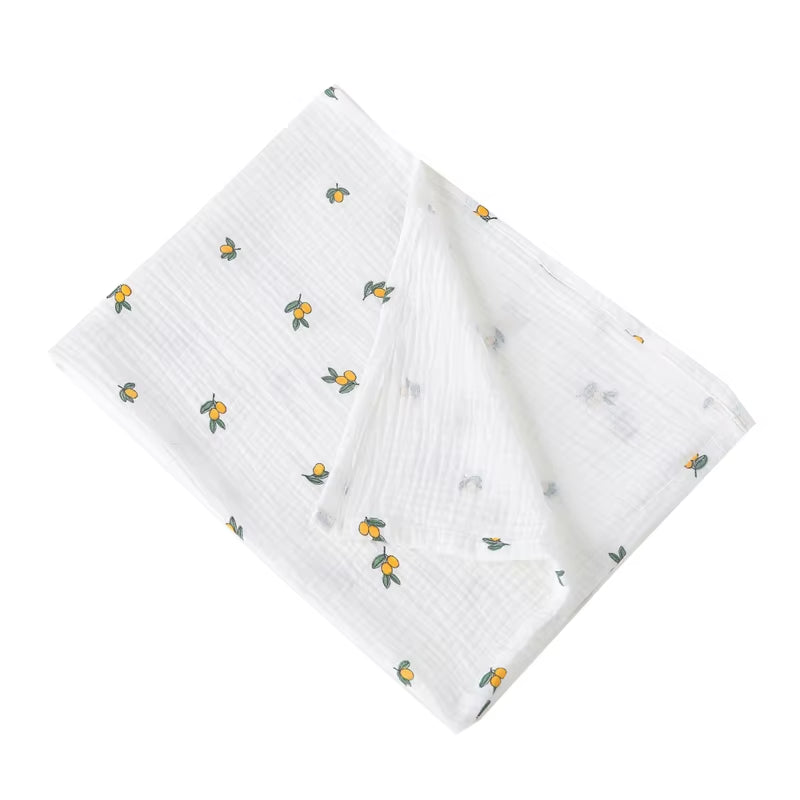Baby Swaddle Blanket – 100% Cotton Muslin with Floral Print for Newborns & Infant Care