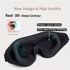 3Dcontoured Sleep Mask – Zero Eye Pressure Design, Adjustable Strap, Sleep Eye Mask 100% Blackout Eye Cover