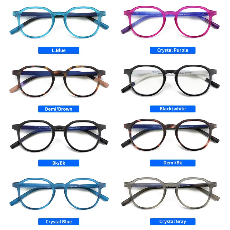 Retro Round Blue Light Blocking Glasses – Unisex Computer Eyewear | Anti-Glare | Model 420007