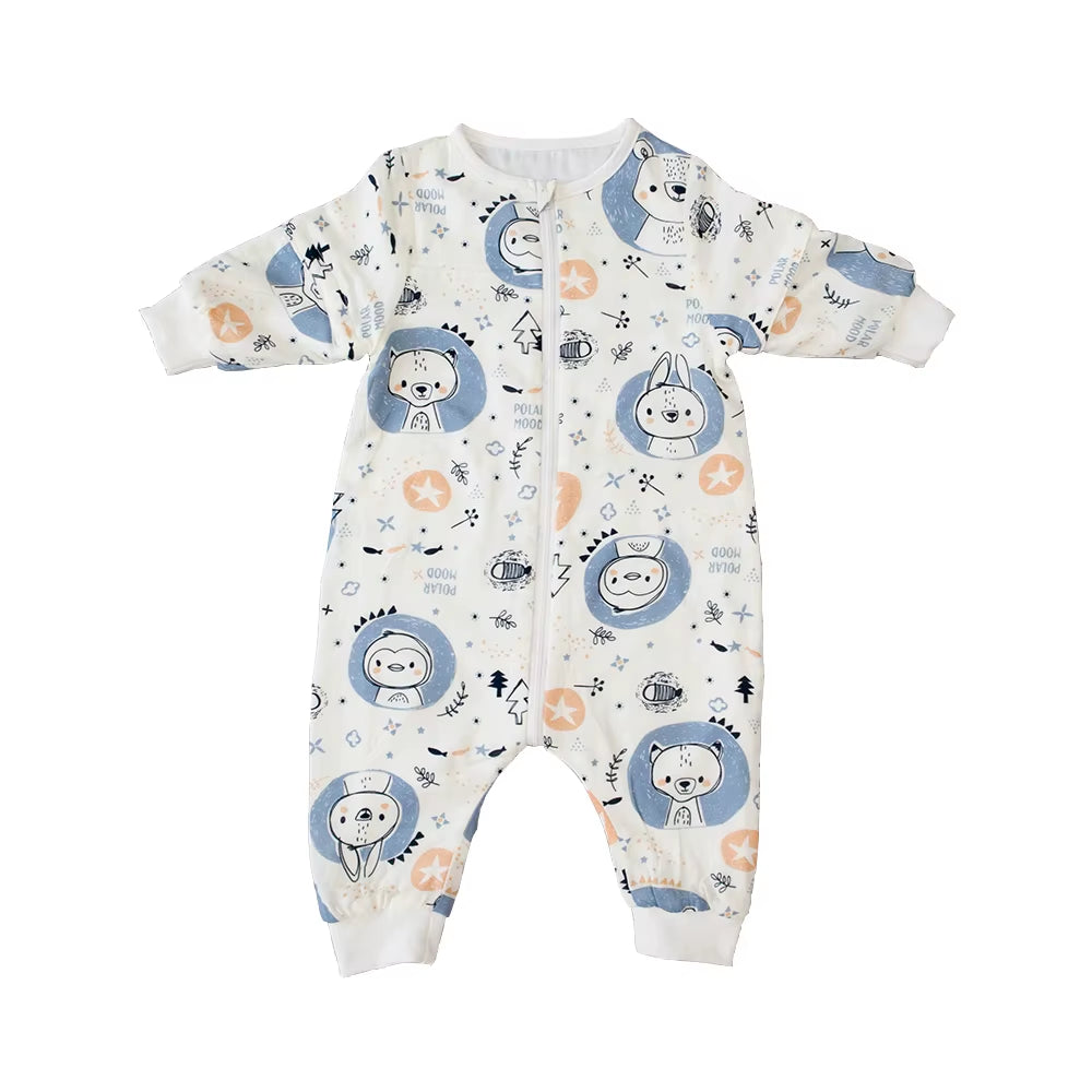 Convertible Baby Sleepsack – Cute Penguin Print, Removable Sleeves & Easy Diaper Access (0–4Y)