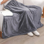 USB Heated Flannel Throw Blanket – Soft, Machine Washable Winter Warmer for Travel, Couch & Bed