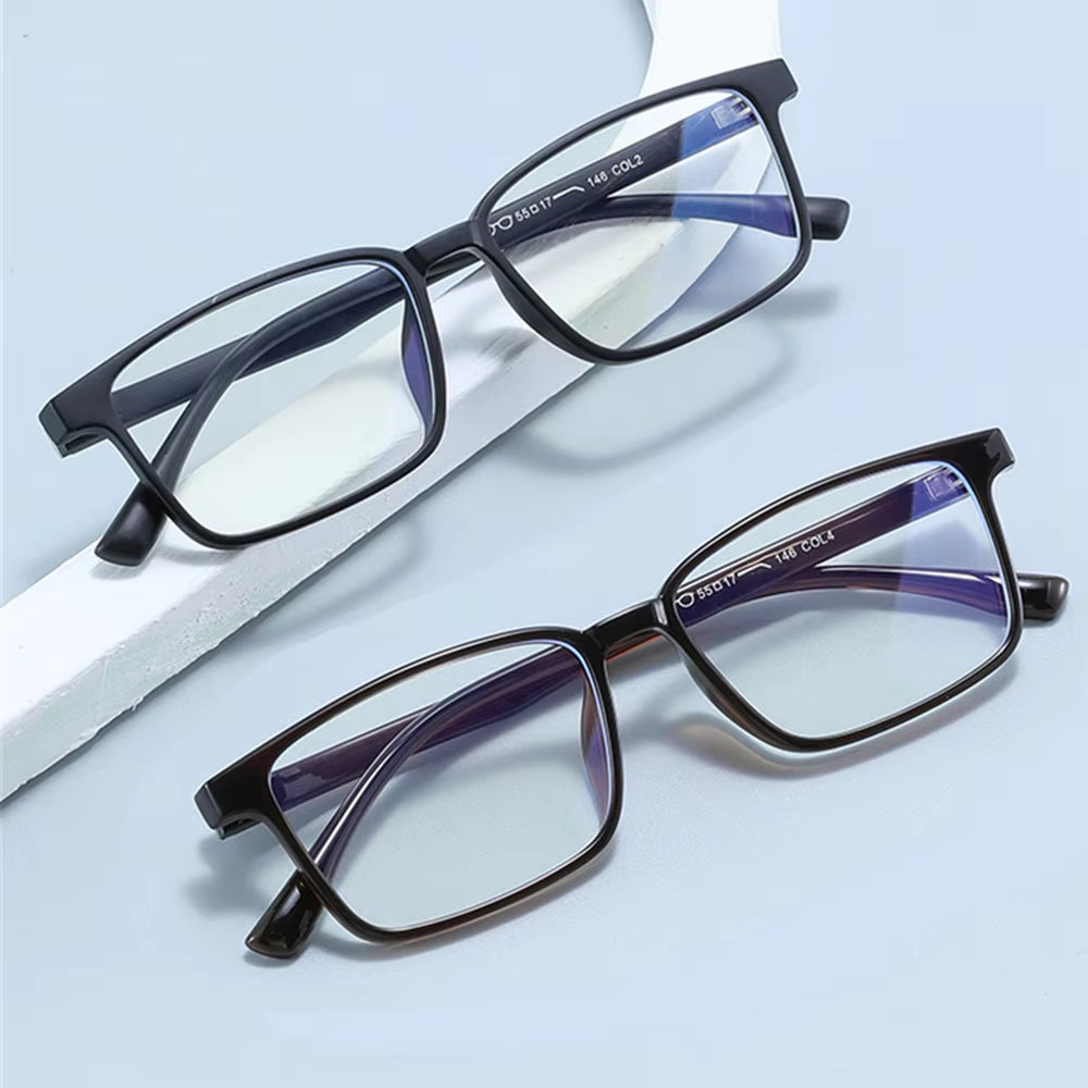 Classic TR90 Blue Light Blocking Glasses – Square Frame | Anti-Glare Eyewear for Men & Women | Office & Computer Use