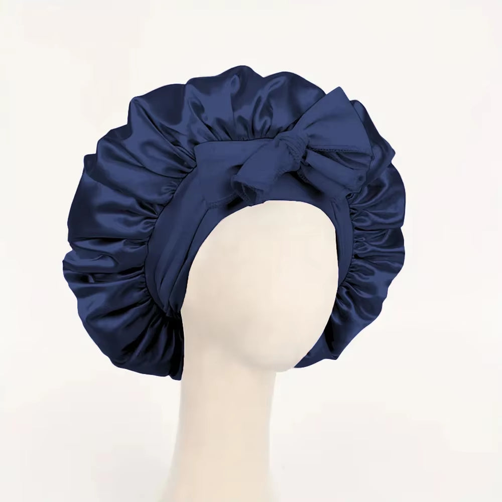 Luxury Satin Hair Bonnet – Soft Silk Sleep Cap with Adjustable Strap for Men & Women