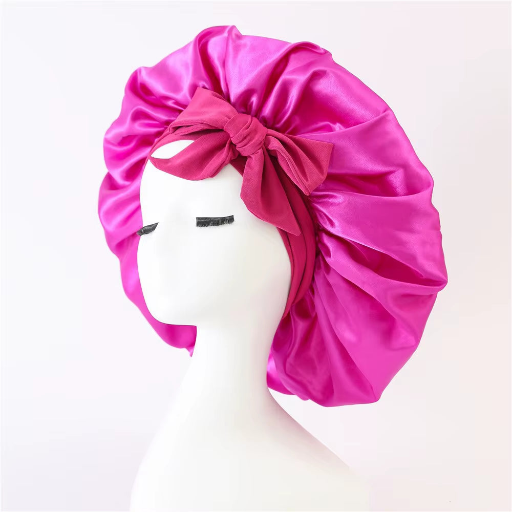 Silky Night Sleeping Hat – Satin Hair Bonnet for Shower, Bedtime & Daily Use
