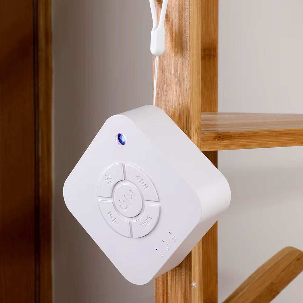 White Noise Machine – Portable Sleep Soother with 10 Relaxing Sounds, USB Rechargeable & Auto-Off Timer