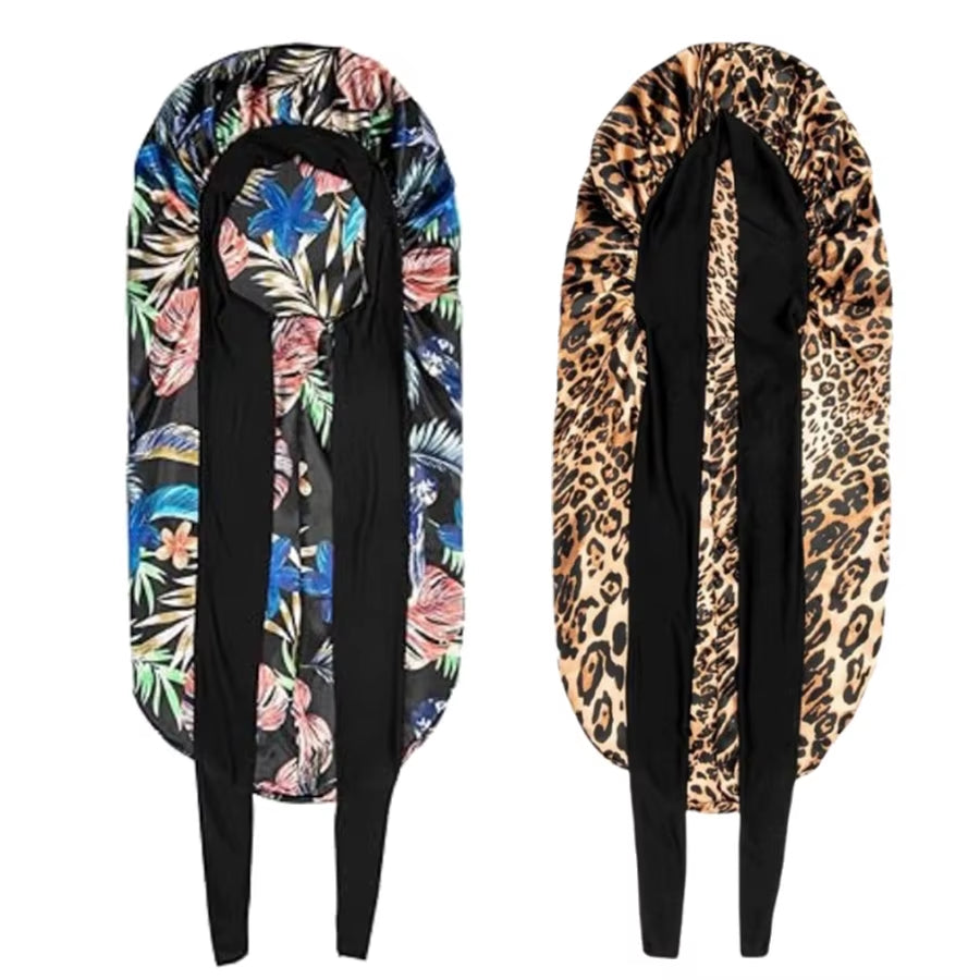 2-Pack Silky Satin Sleep Bonnets – XL Night Caps for Long Hair, Braids & Dreadlocks