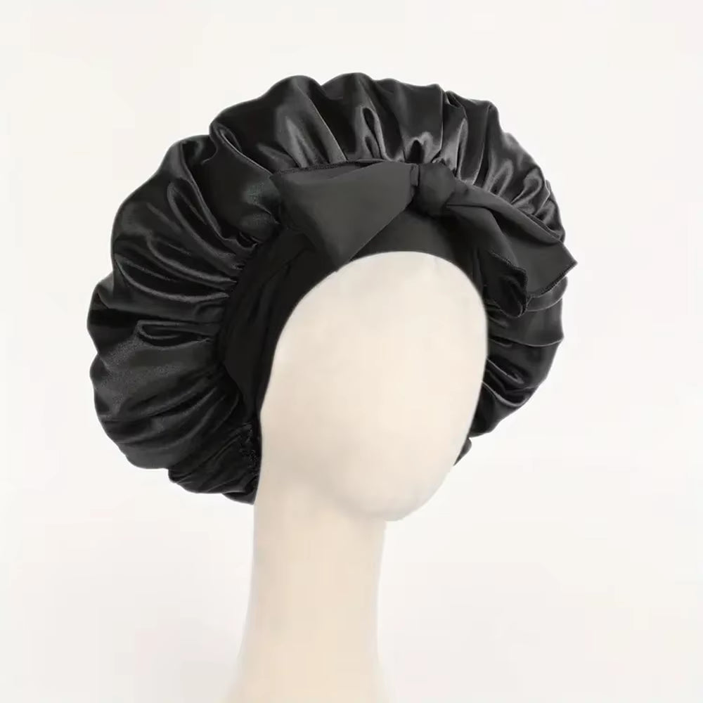 Luxury Satin Hair Bonnet – Soft Silk Sleep Cap with Adjustable Strap for Men & Women
