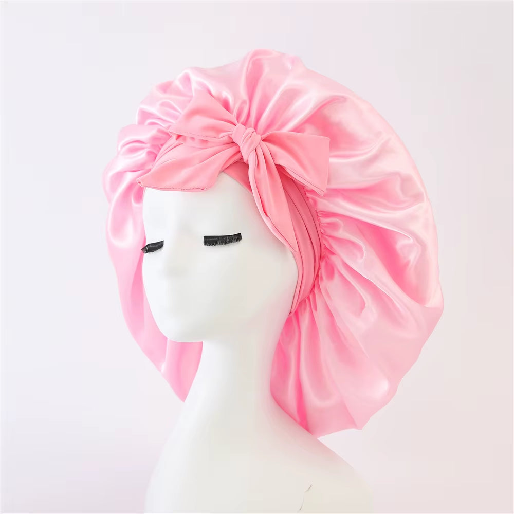 Silky Night Sleeping Hat – Satin Hair Bonnet for Shower, Bedtime & Daily Use
