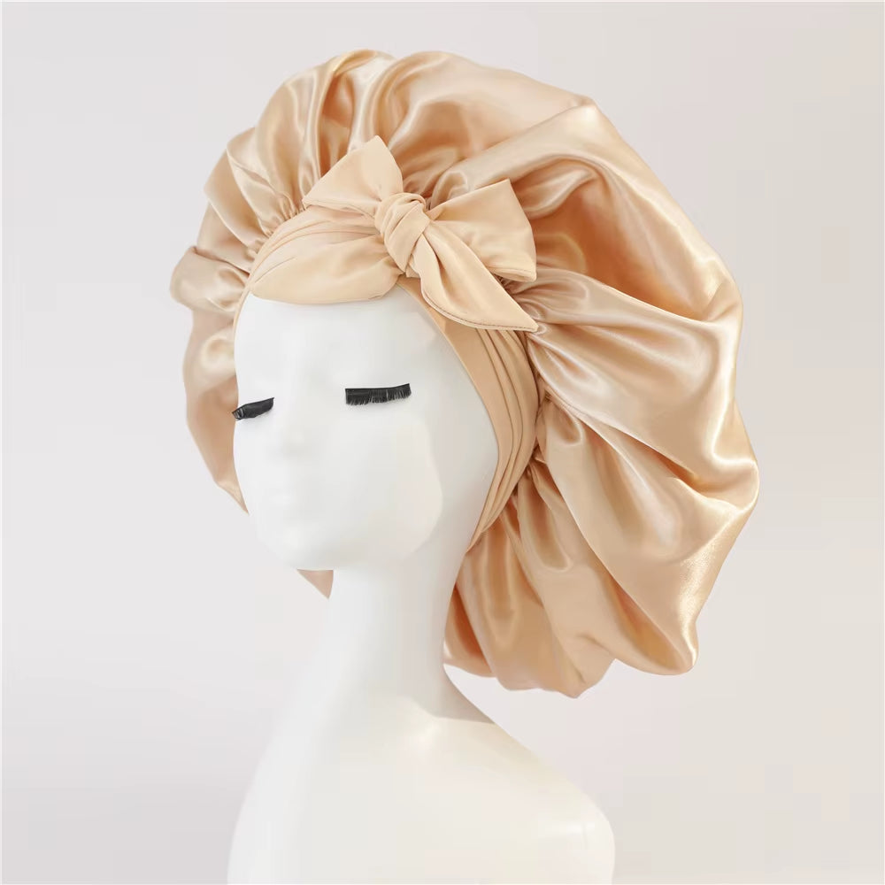 Silky Night Sleeping Hat – Satin Hair Bonnet for Shower, Bedtime & Daily Use