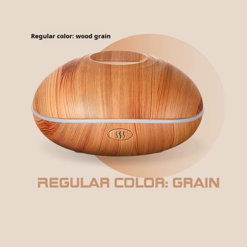 7-Color Flame Aroma Diffuser – Ultrasonic Wood Grain Humidifier & Mist Maker for Essential Oils