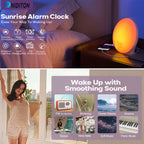 Wake-Up Light Alarm Clock – Sunrise & Sunset Simulation | Digital Clock with Night Light & FM Radio