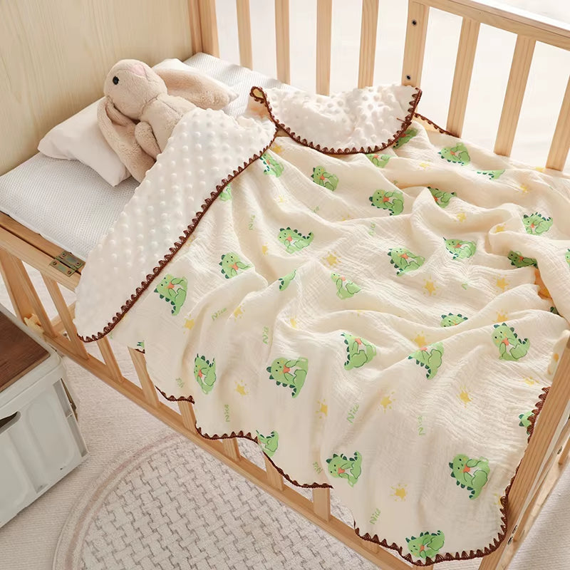 Baby Muslin Swaddle Blanket – Double-Layer Soft Cotton for Crib & Stroller