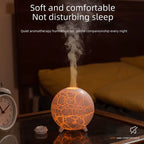 Ultrasonic Planet Aromatherapy Diffuser – 200ML USB Humidifier with Colorful Flame & Essential Oil Spray