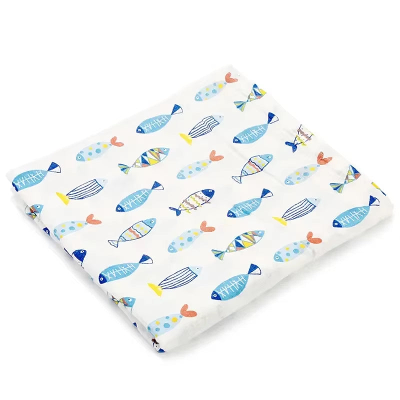 100% Cotton Muslin Baby Swaddle – Soft Newborn Blanket for Bath, Stroller & Sleep