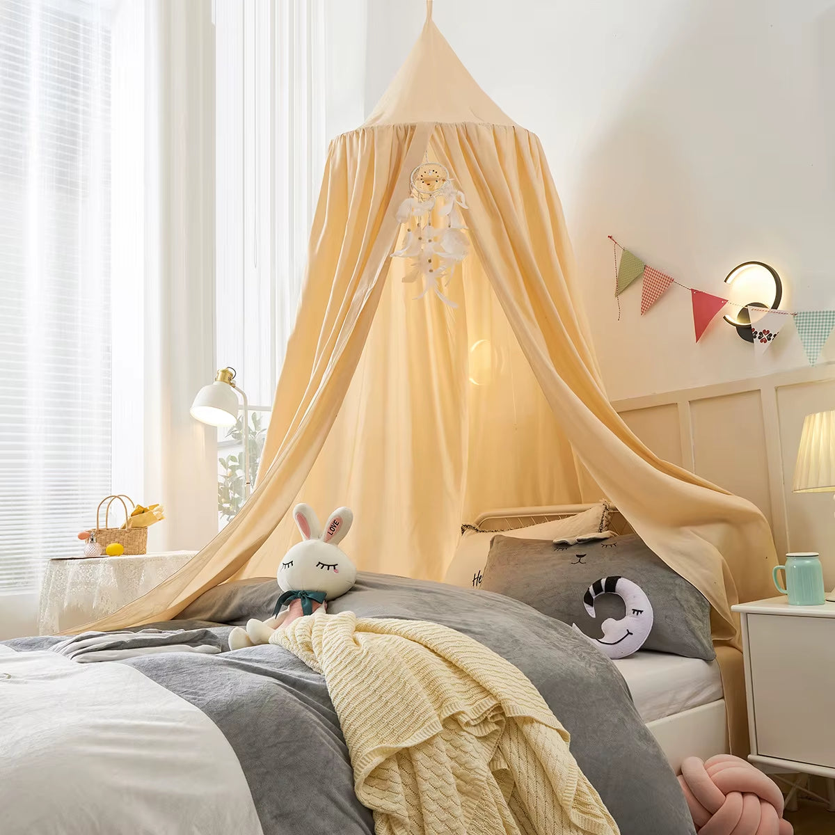 Princess Hanging Bed Canopy – Kids Mosquito Net for Crib, Play Corner & Room Decor