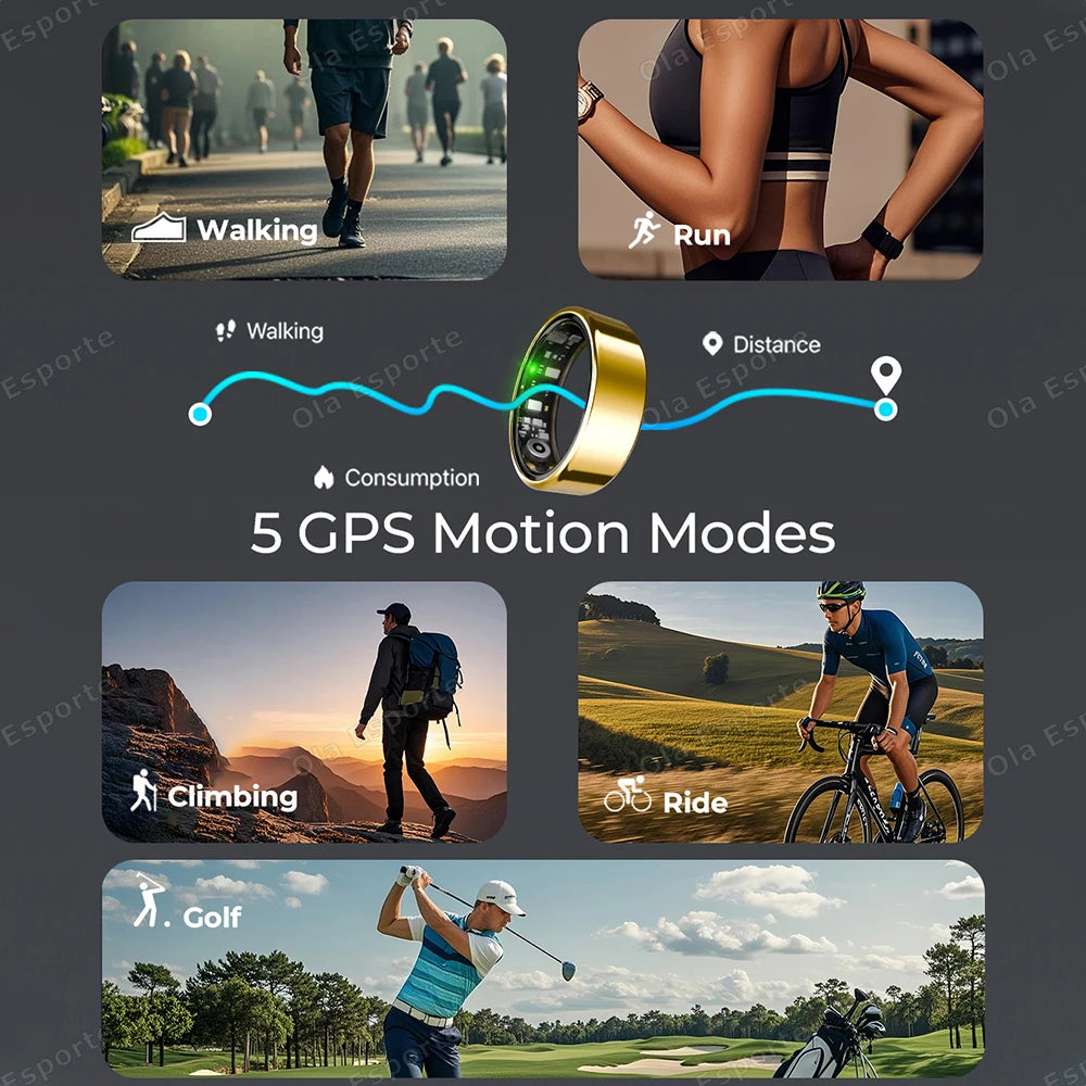 Smart Ring – Hartslag, Bloeddruk & Slaapmonitor, Bewegingssensor - IP68, Waterdicht