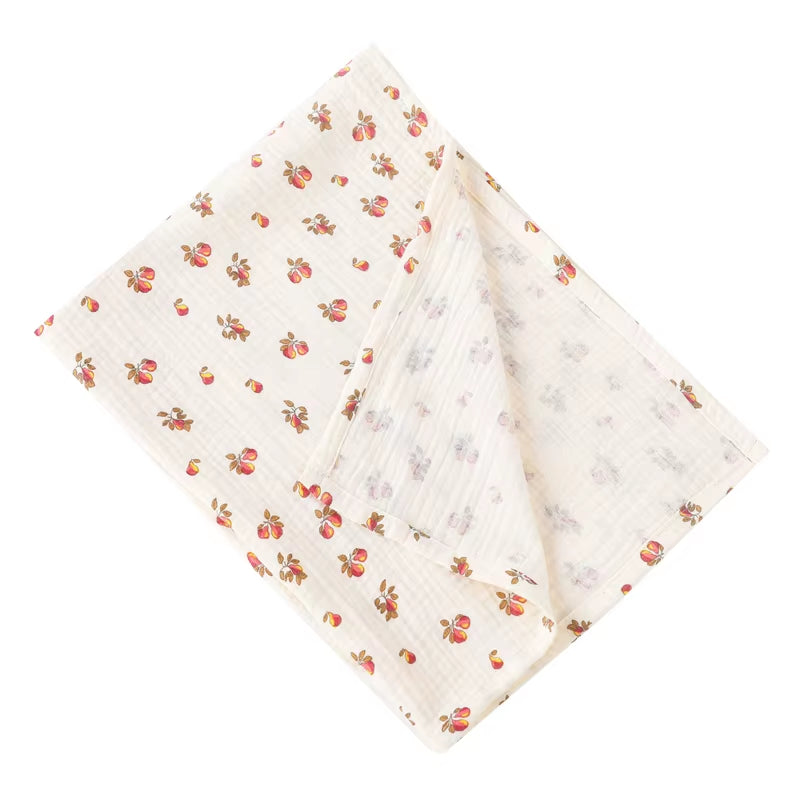 Baby Swaddle Blanket – 100% Cotton Muslin with Floral Print for Newborns & Infant Care
