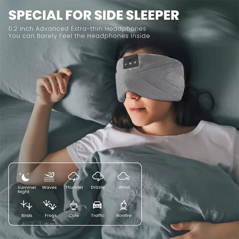 Wireless Sleep Headset Mask – Bluetooth 5.2 Eye Cover with White Noise, Noise Reduction & Cooling Comfort