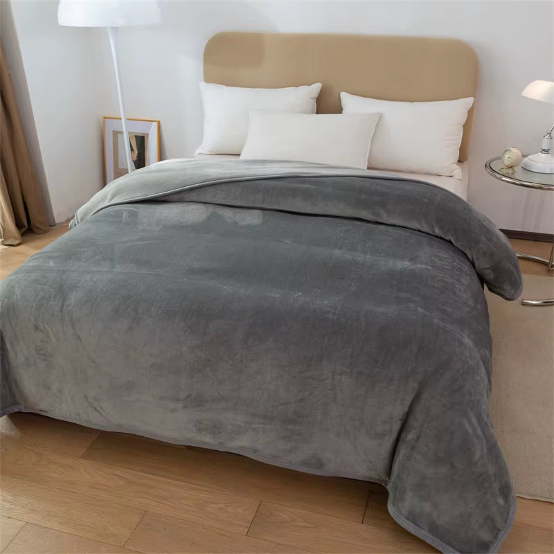 Luxury Weighted Blanket – Solid Color Coral Fleece (360 GSM) with Secure Piping for Cozy Warmth