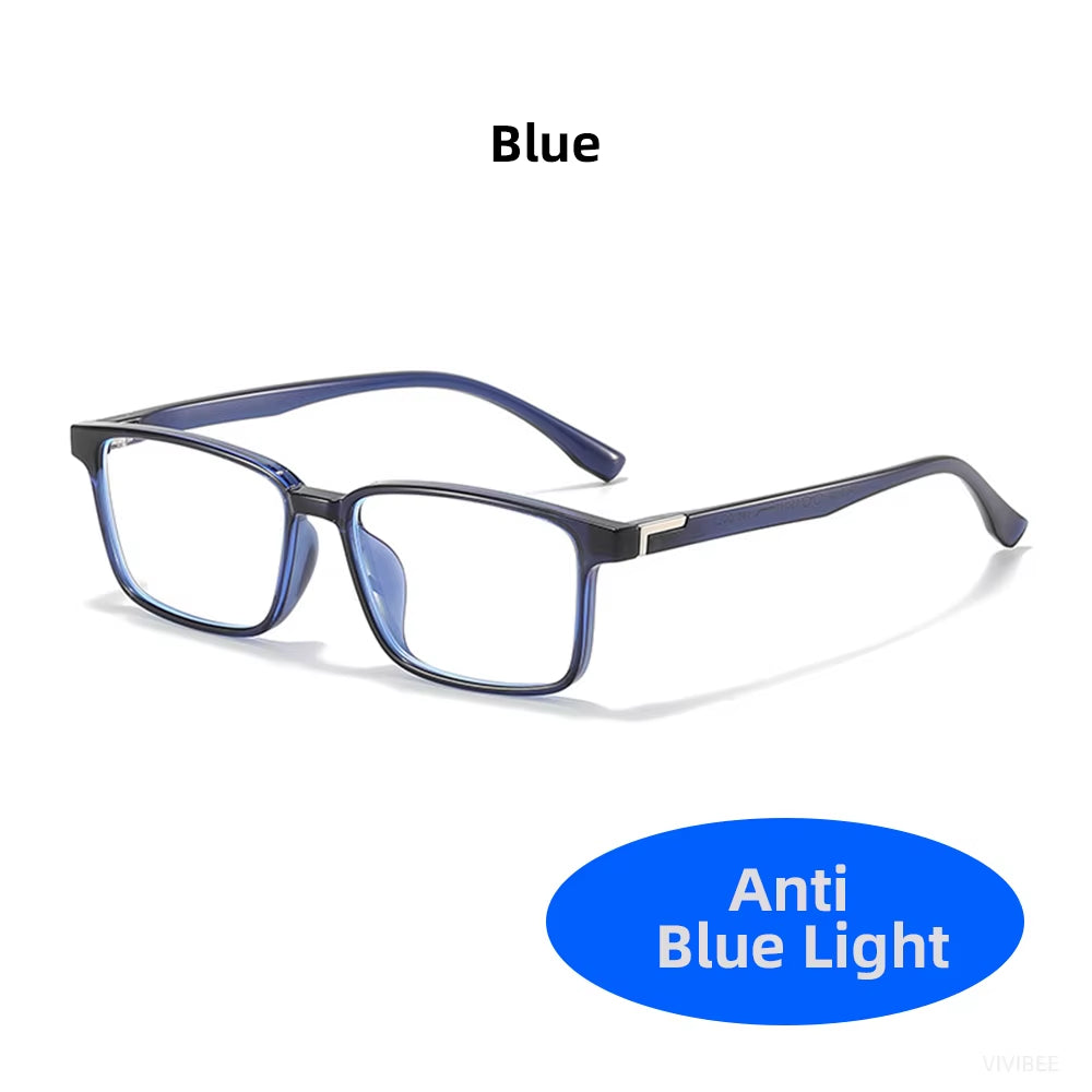 Classic TR90 Blue Light Blocking Glasses – Square Frame | Anti-Glare Eyewear for Men & Women | Office & Computer Use
