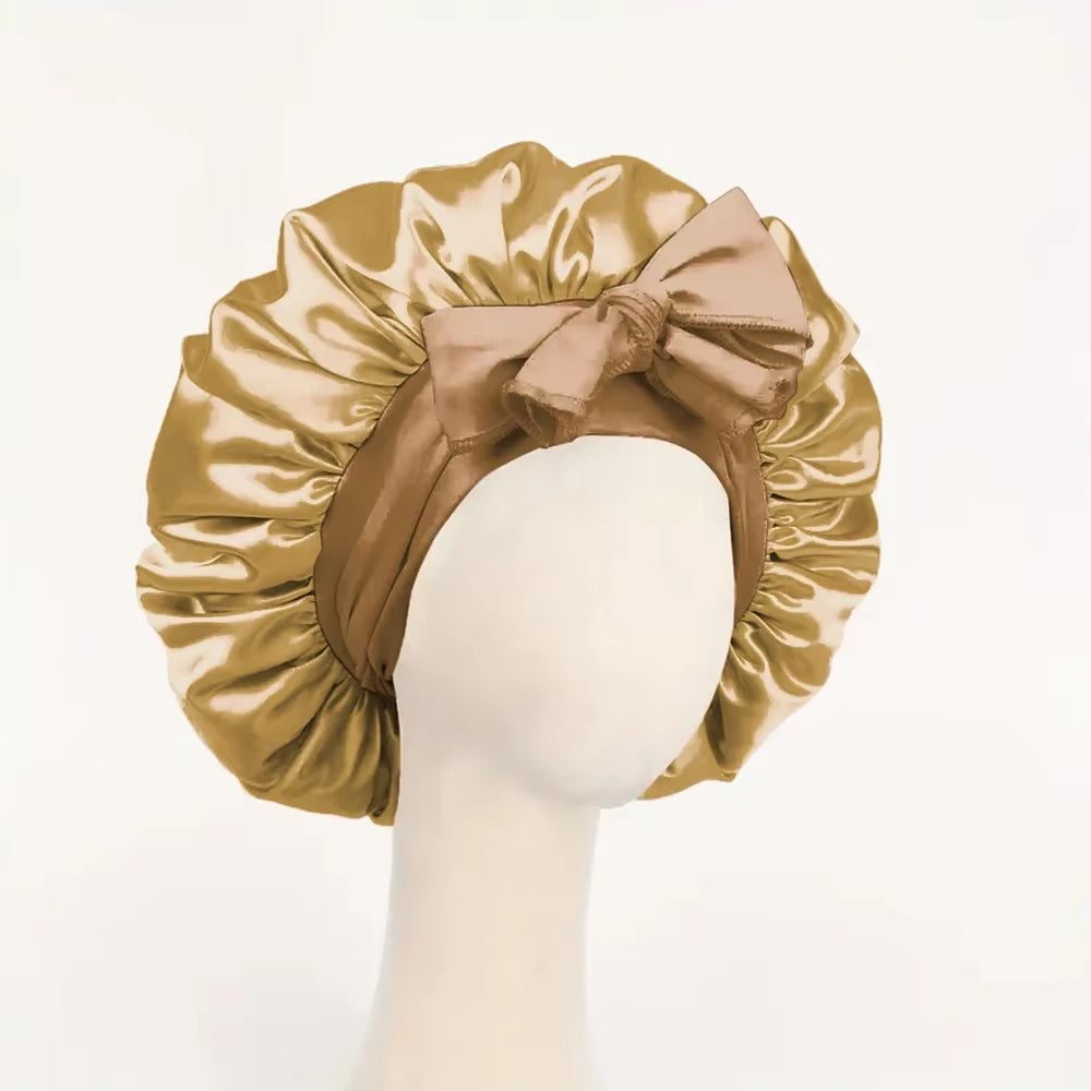 Luxury Satin Hair Bonnet – Soft Silk Sleep Cap with Adjustable Strap for Men & Women