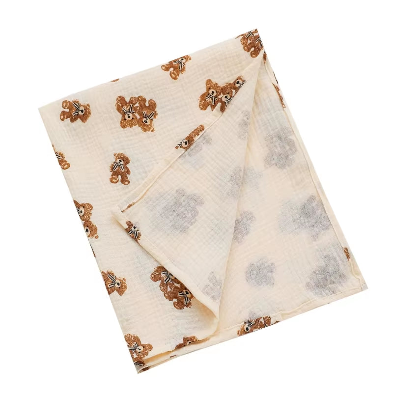 Baby Swaddle Blanket – 100% Cotton Muslin with Floral Print for Newborns & Infant Care