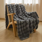 Luxury Faux Rabbit Fur Blanket – Thickened Soft Throw for Winter Warmth, Sofa & Bed Naps