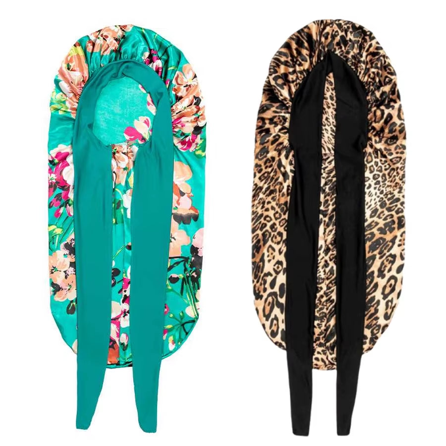 2-Pack Silky Satin Sleep Bonnets – XL Night Caps for Long Hair, Braids & Dreadlocks