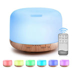 500ML Wood Grain Aroma Diffuser – USB Powered | Essential Oils Can Be Added | Humidifier with Remote & LED Night Lights