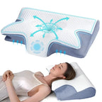 Orthopedic Memory Foam Pillow – Butterfly Design for Neck Pain Relief, Stomach & Side Sleep Support