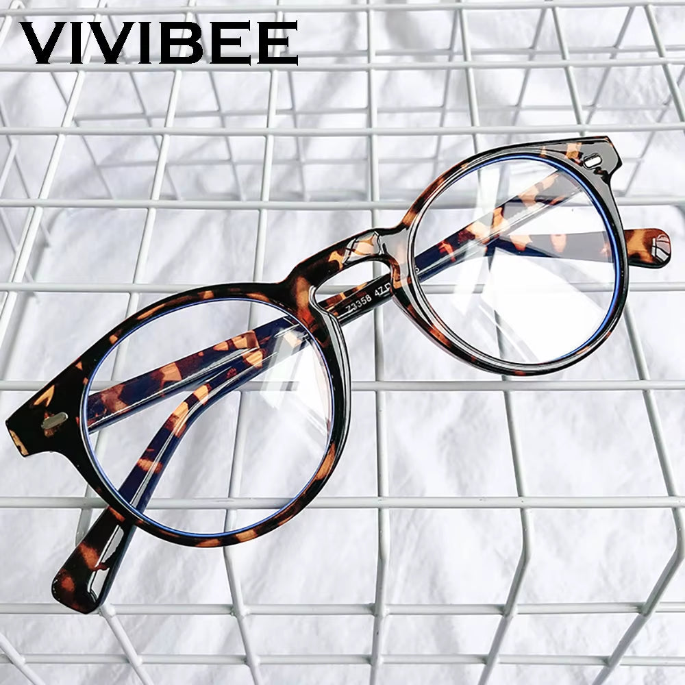 Small Square Blue Light Glasses – Leopard Frame | UV400 Gaming & Computer Eyewear for Men & Women