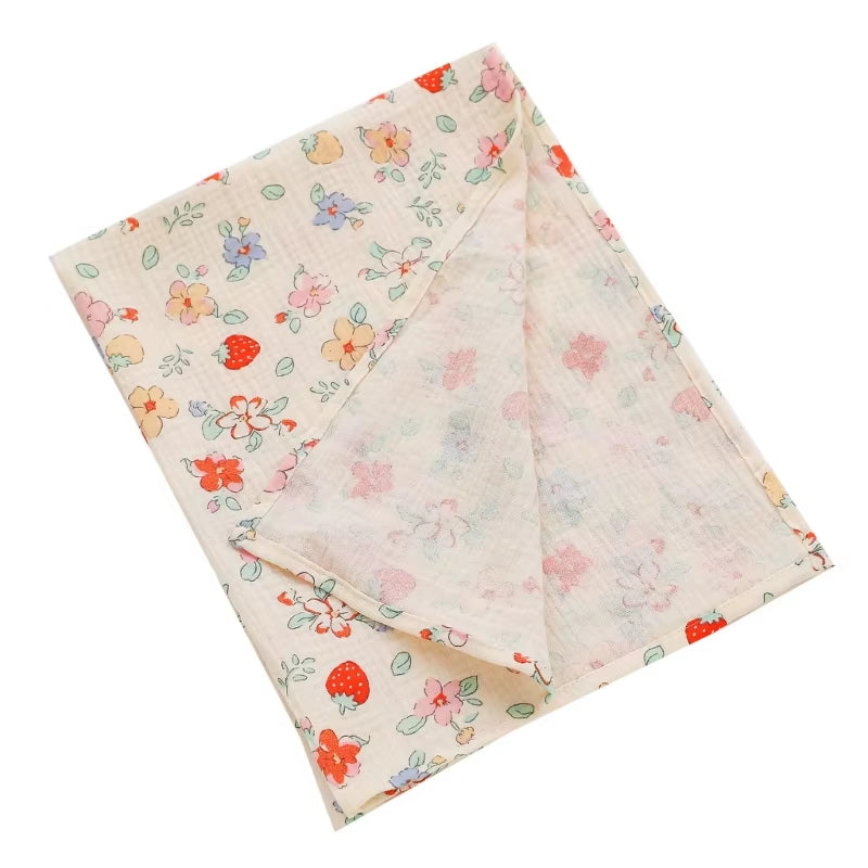 Baby Swaddle Blanket – 100% Cotton Muslin with Floral Print for Newborns & Infant Care