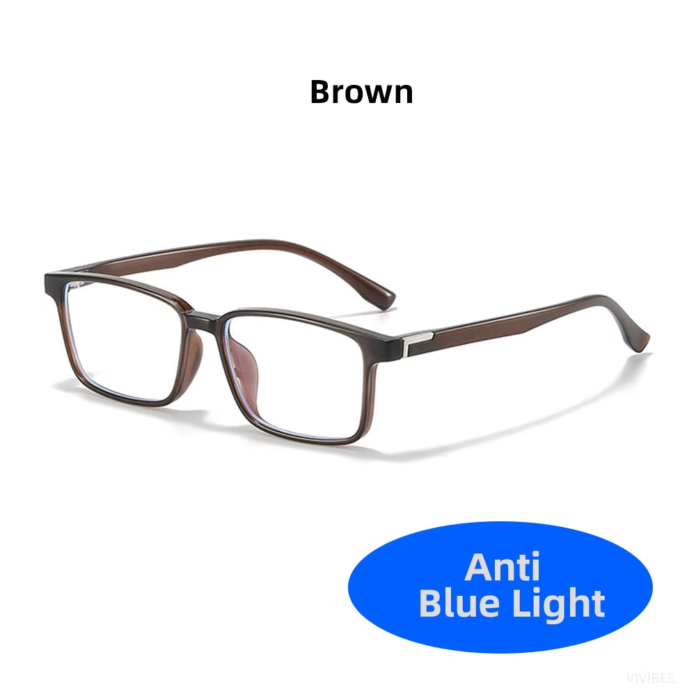 Classic TR90 Blue Light Blocking Glasses – Square Frame | Anti-Glare Eyewear for Men & Women | Office & Computer Use
