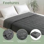 Weighted Blanket 8kg – Soft Stress Relief Blanket for Relaxation, Anxiety & Deep Sleep – Grey
